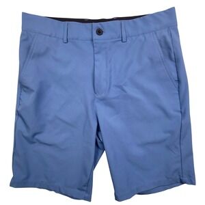DRUIDS Mens Light Blue Polyester Spandex Golf Shorts Size 34 Flat Front